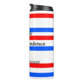 Rode blauwe strepen onafhankelijkheidsdag 4 juli thermosbeker (Geroteerd rechts)