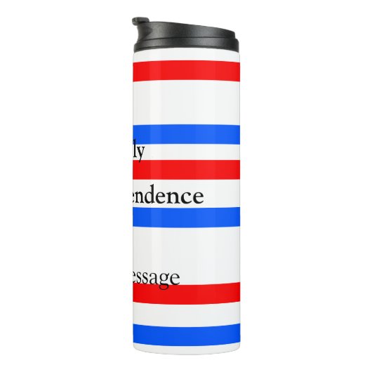 Rode blauwe strepen onafhankelijkheidsdag 4 juli thermosbeker (Geroteerd rechts)