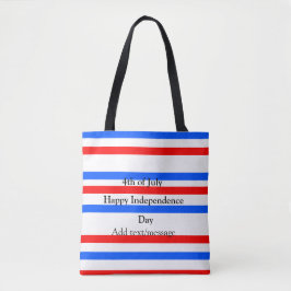 Rode blauwe strepen onafhankelijkheidsdag 4 juli tote bag