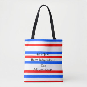 Rode blauwe strepen onafhankelijkheidsdag 4 juli tote bag
