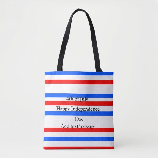 Rode blauwe strepen onafhankelijkheidsdag 4 juli tote bag (Voorkant)