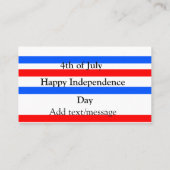 Rode blauwe strepen onafhankelijkheidsdag 4 juli visitekaartje (Achterkant)