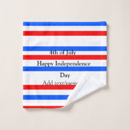 Rode blauwe strepen onafhankelijkheidsdag 4 juli washandje
