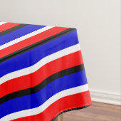 Rode Blauwe Strepen Patroon Ontwerp Tafelkleed (Voorbeeld)