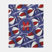 rode blauwe teamkleuren waar ik van hou fleece deken (Voorkant)