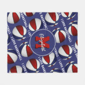 rode blauwe teamkleuren waar ik van hou fleece deken (Voorkant (Horizontaal))