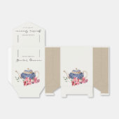 Rode blauwe theepot Vrijgezellenfeest Tea Party Bedankdoosjes (Uitgevouwen)