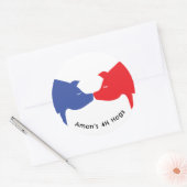 Rode Blauwe Varken Sticker (Envelop)