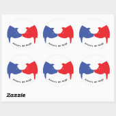 Rode Blauwe Varken Sticker (Vel)