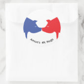 Rode Blauwe Varken Sticker (Tas)