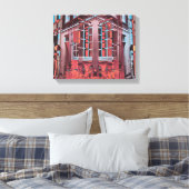 Rode blauwe vensters van Kopenhagen reflecteren di Canvas Afdruk (Insitu (Slaapkamer))