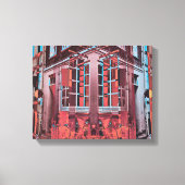 Rode blauwe vensters van Kopenhagen reflecteren di Canvas Afdruk (Voorkant)