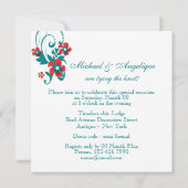 Rode blauwe verloving bruiloft PERSONALIZE Kaart (Achterkant)