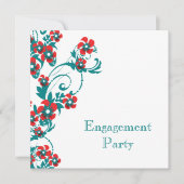 Rode blauwe verloving bruiloft PERSONALIZE Kaart (Voorkant)