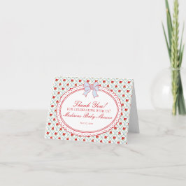 Rode & Blauwe Vintage Fantasie Bloemen Bedankkaart