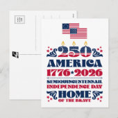 Rode Blauwe Vlaggen, de 250ste verjaardag van Amer Feestdagenkaart (Voorkant / Achterkant)