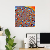 Rode Blauwe Vlammen Poster (Thuiskantoor)