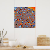 Rode Blauwe Vlammen Poster (Keuken)