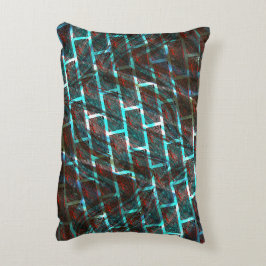 Rode blauwe vlekken, krassen, raster of bakstenen  accent kussen