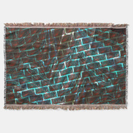 Rode blauwe vlekken, krassen, raster of bakstenen  deken