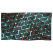 Rode blauwe vlekken, krassen, raster of bakstenen  kussensloop (Voorkant-Links)