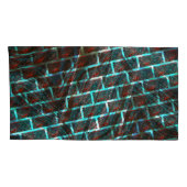 Rode blauwe vlekken, krassen, raster of bakstenen  kussensloop (Achterkant-Rechts)