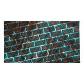 Rode blauwe vlekken, krassen, raster of bakstenen  kussensloop (Achterkant-Links)