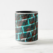 Rode blauwe vlekken, krassen, raster of bakstenen  mok (Midden)