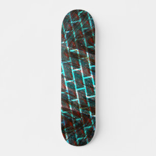 Rode blauwe vlekken, krassen, raster of bakstenen persoonlijk skateboard