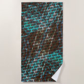 Rode blauwe vlekken, krassen, raster of bakstenen  strandlaken (Voorkant)