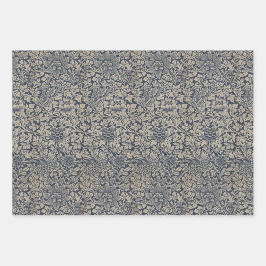  rode blauwe vogel en Anemone Morris Pattern Inpakpapier Vel (Voorkant 3)
