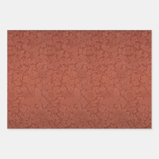  rode blauwe vogel en Anemone Morris Pattern Inpakpapier Vel (Voorkant 2)