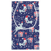 Rode blauwe vogels en herenkerstcadeautas klein cadeauzakje (Achterkant)