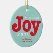 Rode blauwe vreugde voor de wereld aangepaste zake keramisch ornament (Rechts)