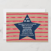 Rode blauwe waterverf sterstrepen 4th juli kraft kaart (Voorkant)