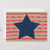Rode blauwe waterverf sterstrepen 4th juli kraft kaart (Achterkant)