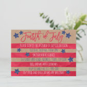 Rode blauwe waterverf strepen kraft 4 juli kaart (Staand voorkant)