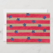 Rode blauwe waterverf strepen kraft 4 juli kaart (Achterkant)