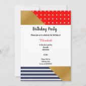 RODE BLAUWE WIT STARS EN STRIPEN BIRTHDAY KAART (Voorkant)