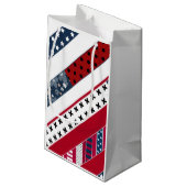Rode blauwe witte nationale patriottische achtergr klein cadeauzakje (Achterkant Gekanteld)