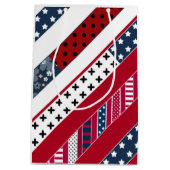 Rode blauwe witte nationale patriottische achtergr medium cadeauzakje (Achterkant)