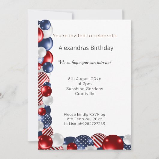 RODE BLAUWE WITTE PATRIOTISCHE BALLOON 2 MILJARD KAART (Voorkant)