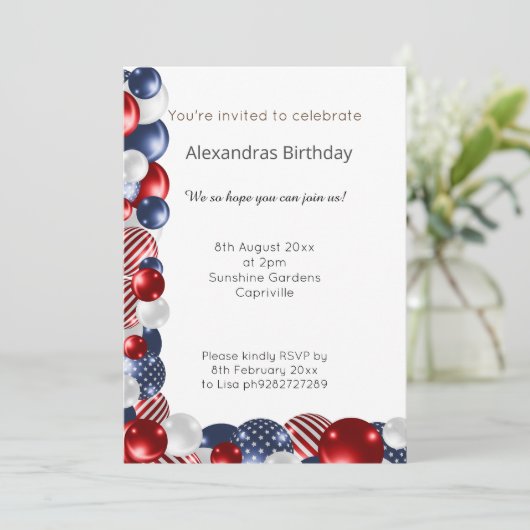 RODE BLAUWE WITTE PATRIOTISCHE BALLOON 2 MILJARD KAART (Staand voorkant)