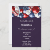 RODE BLAUWE WITTE PATRIOTISCHE BALLOON BIRTHDAY 2 KAART (Voorkant)