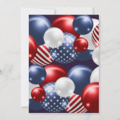 RODE BLAUWE WITTE PATRIOTISCHE BALLOON BIRTHDAY 2 KAART (Achterkant)