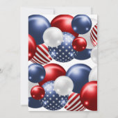 RODE BLAUWE WITTE PATRIOTISCHE BALLOON KAART (Achterkant)