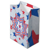 Rode, Blauwe, Witte Ster Amerikaanse Slogan Medium Cadeauzakje (Voorkant Gekanteld)