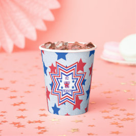 Rode, Blauwe, Witte Ster Amerikaanse Slogan Papieren Bekers