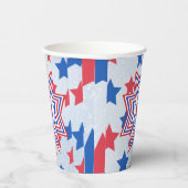 Rode, Blauwe, Witte Ster Amerikaanse Slogan Papieren Bekers (Rechts)