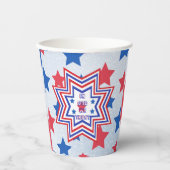 Rode, Blauwe, Witte Ster Amerikaanse Slogan Papieren Bekers (Voorkant)